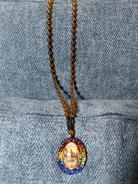 Beaded Multicolor Horse Glass Pendant Necklace - Women Jewelry